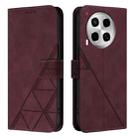 For Tecno Camon 30 4G / 5G Crossbody 3D Embossed Flip Leather Phone Case(Wine Red) - 2