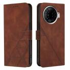 For Tecno Camon 30 Pro 5G Crossbody 3D Embossed Flip Leather Phone Case(Brown) - 2