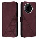 For Tecno Camon 30 Pro 5G Crossbody 3D Embossed Flip Leather Phone Case(Wine Red) - 2