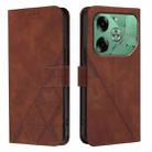 For Tecno Pova 6 4G Crossbody 3D Embossed Flip Leather Phone Case(Brown) - 2