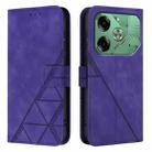 For Tecno Pova 6 4G Crossbody 3D Embossed Flip Leather Phone Case(Purple) - 2