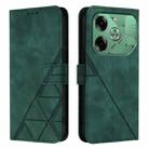 For Tecno Pova 6 4G Crossbody 3D Embossed Flip Leather Phone Case(Dark Green) - 2