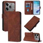 For Tecno Pova 6 Neo Crossbody 3D Embossed Flip Leather Phone Case(Brown) - 1