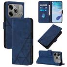 For Tecno Pova 6 Neo Crossbody 3D Embossed Flip Leather Phone Case(Blue) - 1