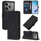 For Tecno Pova 6 Neo Crossbody 3D Embossed Flip Leather Phone Case(Black) - 1