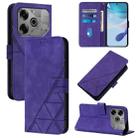 For Tecno Pova 6 Neo Crossbody 3D Embossed Flip Leather Phone Case(Purple) - 1