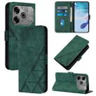 For Tecno Pova 6 Neo Crossbody 3D Embossed Flip Leather Phone Case(Dark Green) - 1