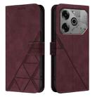 For Tecno Pova 6 Neo Crossbody 3D Embossed Flip Leather Phone Case(Wine Red) - 2