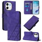 For Tecno Spark 30 5G / Pova 6 Neo 5G Crossbody 3D Embossed Flip Leather Phone Case(Purple) - 1