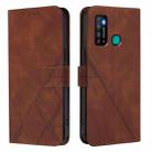For Tecno Camon 15 Crossbody 3D Embossed Flip Leather Phone Case(Brown) - 2