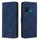 For Tecno Camon 15 Crossbody 3D Embossed Flip Leather Phone Case(Blue) - 2