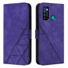 For Tecno Camon 15 Crossbody 3D Embossed Flip Leather Phone Case(Purple) - 2