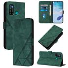 For Tecno Camon 15 Crossbody 3D Embossed Flip Leather Phone Case(Dark Green) - 1