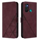For Tecno Camon 15 Crossbody 3D Embossed Flip Leather Phone Case(Wine Red) - 2