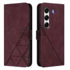For Tecno Camon 40 4G Crossbody 3D Embossed Flip Leather Phone Case(Wine Red) - 2
