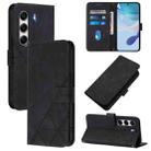 For Tecno Camon 40 Pro 4G Crossbody 3D Embossed Flip Leather Phone Case(Black) - 1