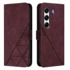 For Tecno Camon 40 Pro 4G Crossbody 3D Embossed Flip Leather Phone Case(Wine Red) - 2
