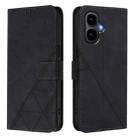 For Tecno Pop 10 Crossbody 3D Embossed Flip Leather Phone Case(Black) - 2