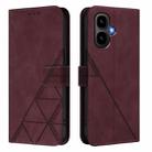 For Tecno Pop 10 Crossbody 3D Embossed Flip Leather Phone Case(Wine Red) - 2