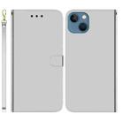 For iPhone 15 Plus Imitated Mirror Surface Leather Phone Case(Silver) - 1