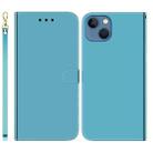 For iPhone 15 Plus Imitated Mirror Surface Leather Phone Case(Blue) - 1