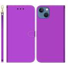 For iPhone 15 Plus Imitated Mirror Surface Leather Phone Case(Purple) - 1