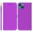 For iPhone 15 Imitated Mirror Surface Leather Phone Case(Purple) - 1