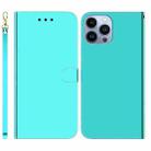 For iPhone 14 Pro Max Imitated Mirror Surface Leather Phone Case(Mint Green) - 1