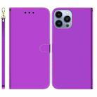 For iPhone 14 Pro Max Imitated Mirror Surface Leather Phone Case(Purple) - 1