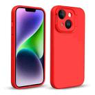 For iPhone 14 Liquid Silicone Lens Holder Phone Case(Red) - 1