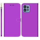 For Motorola Edge 40 Pro Imitated Mirror Surface Leather Phone Case(Purple) - 1