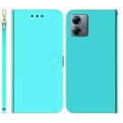 For Motorola Moto G14 Imitated Mirror Surface Leather Phone Case(Mint Green) - 1