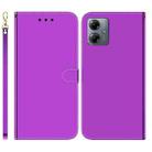 For Motorola Moto G14 Imitated Mirror Surface Leather Phone Case(Purple) - 1