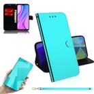 For Xiaomi Redmi 9 Lmitated Mirror Surface Horizontal Flip Leather Case with Holder & Card Slots & Wallet & Lanyard(Mint Green) - 1