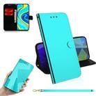 For Xiaomi Redmi Note 9 Pro Lmitated Mirror Surface Horizontal Flip Leather Case with Holder & Card Slots & Wallet & Lanyard(Mint Green) - 1