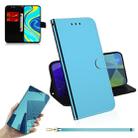 For Xiaomi Redmi Note 9s / Note 9 Pro Max Lmitated Mirror Surface Horizontal Flip Leather Case with Holder & Card Slots & Wallet & Lanyard(Blue) - 1