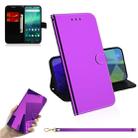 For Nokia 1.3 Lmitated Mirror Surface Horizontal Flip Leather Case with Holder & Card Slots & Wallet & Lanyard(Purple) - 1