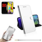 For Samsung Galaxy M31 Lmitated Mirror Surface Horizontal Flip Leather Case with Holder & Card Slots & Wallet & Lanyard(Silver) - 1