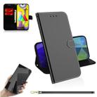 For Samsung Galaxy M31 Lmitated Mirror Surface Horizontal Flip Leather Case with Holder & Card Slots & Wallet & Lanyard(Black) - 1