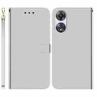 For OPPO A58 4G Imitated Mirror Surface Leather Phone Case(Silver) - 1