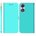 For OPPO A78 4G Imitated Mirror Surface Leather Phone Case(Mint Green) - 1