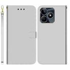 For Realme C53 / Narzo N53 Imitated Mirror Surface Leather Phone Case(Silver) - 1