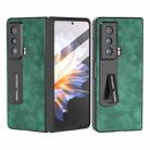 For Honor Magic Vs ABEEL Integrated Morocco Texture PU Phone Case with Holder(Green) - 1