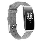 For Fitbit Inspire HR Nylon Canvas Strap Metal Connector Size: Small Size(Light Ggray) - 1