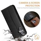 For iPhone 16 Plus Fierre Shann PU Genuine Leather Texture Phone Case(Black) - 3