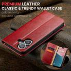 For iPhone 16 Plus Fierre Shann PU Genuine Leather Texture Phone Case(Red) - 2