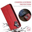 For iPhone 16 Plus Fierre Shann PU Genuine Leather Texture Phone Case(Red) - 3