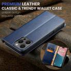 For iPhone 16 Pro Fierre Shann PU Genuine Leather Texture Phone Case(Blue) - 2