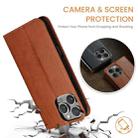 For iPhone 16 Pro Max Fierre Shann PU Genuine Leather Texture Phone Case(Brown) - 3