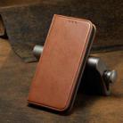 For iPhone 16e Fierre Shann PU Genuine Leather Texture Phone Case(Brown) - 2